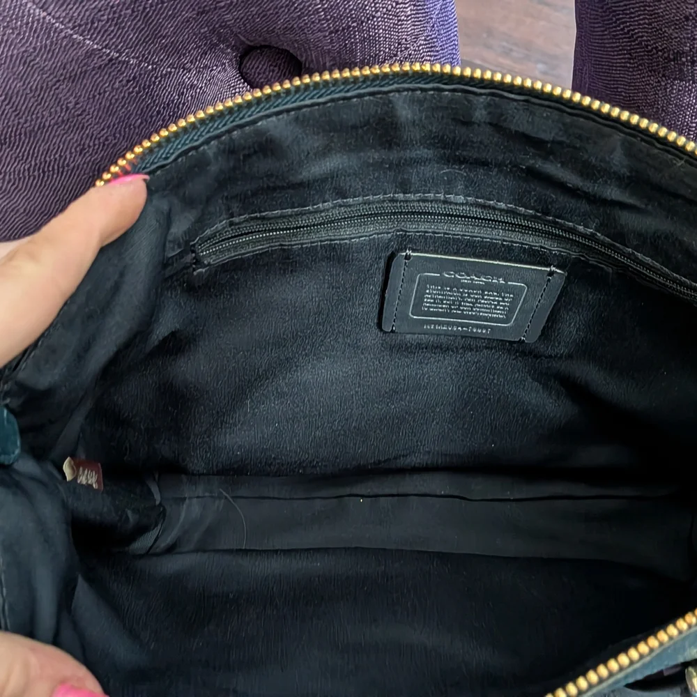 Coach Prairie Satchel Teal Leather Women's Bag - Picture 3 of 4